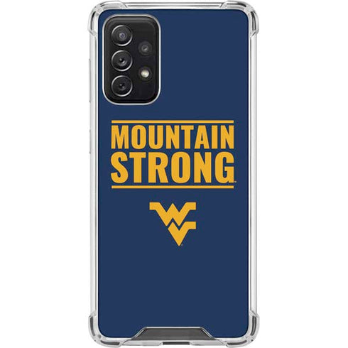 West Virginia University Yellow Galaxy A72 5G Clear Case